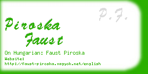 piroska faust business card